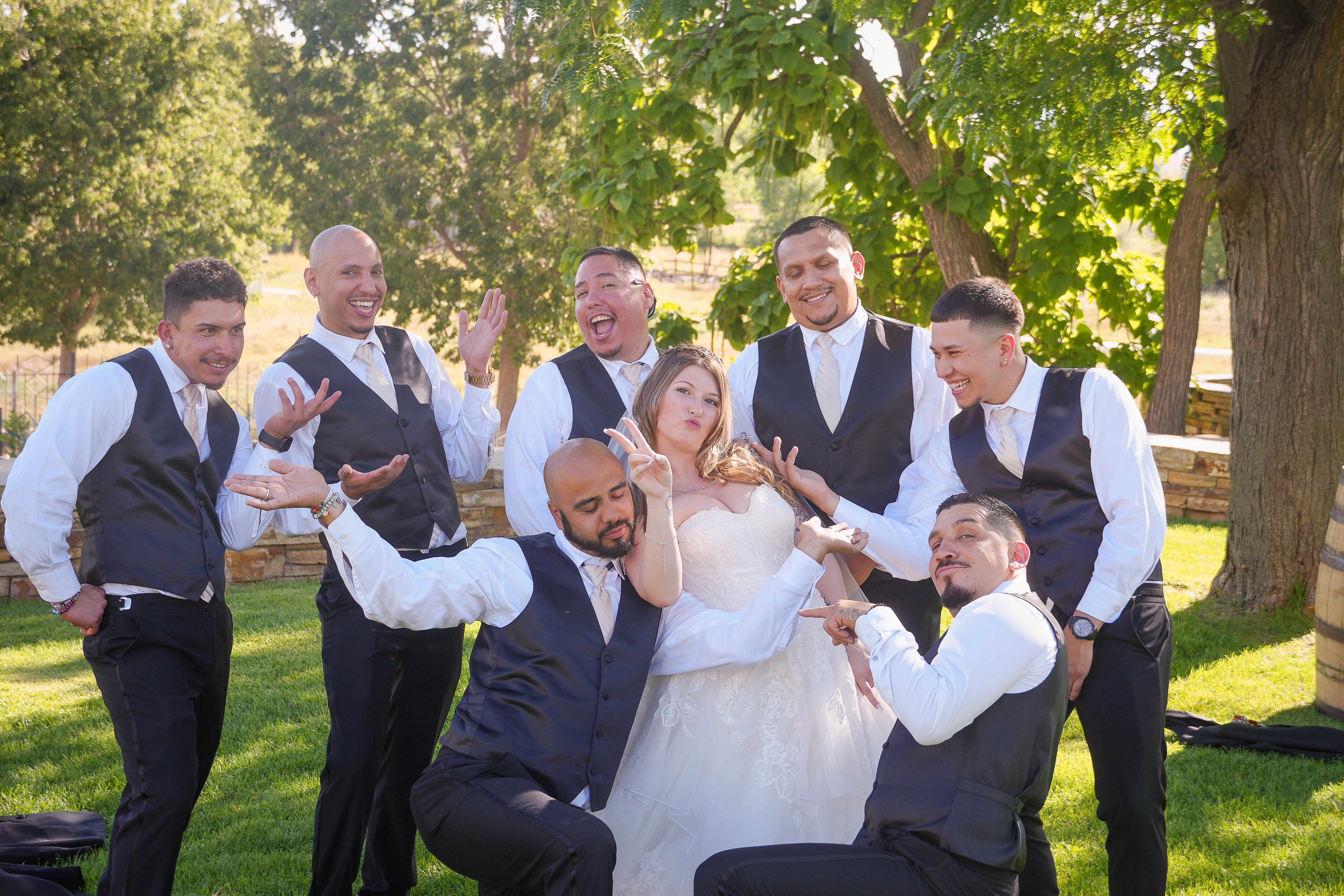 Fun posed wedding photo inspiration