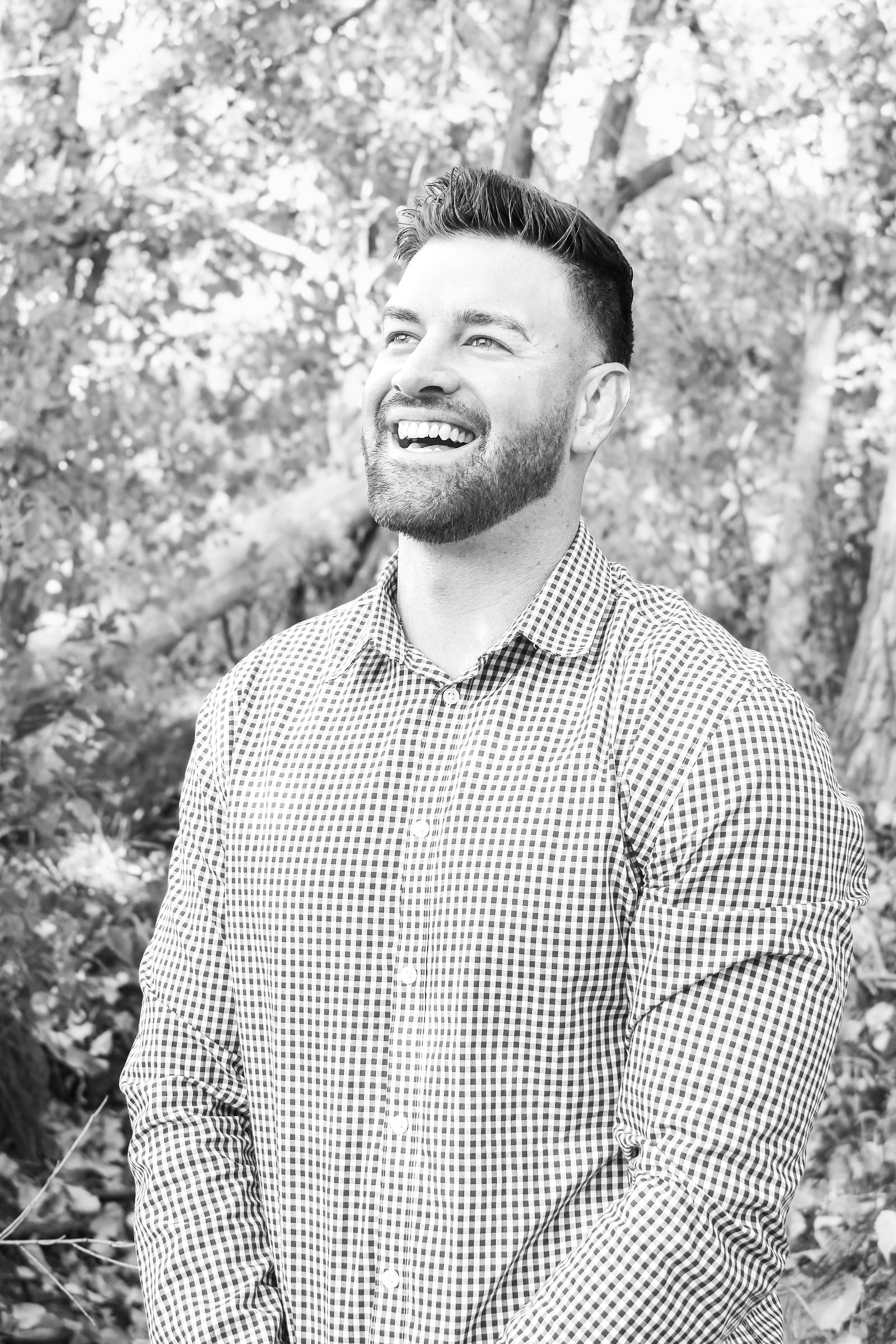 black and white headshot photo